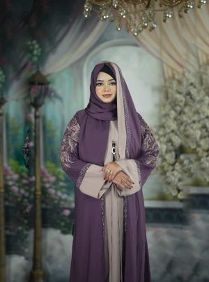 3-পার্ট দুবাই চেরি কাপড়ের বোরকা সেট