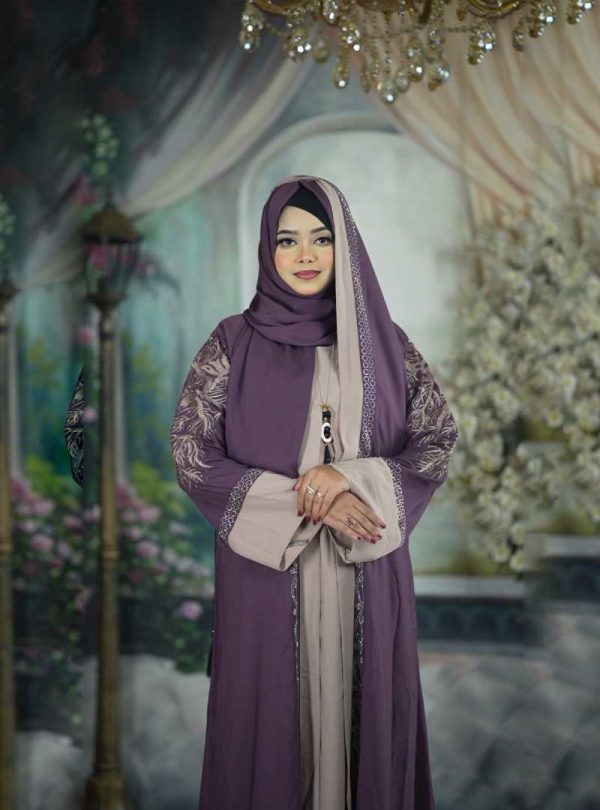 3-পার্ট দুবাই চেরি কাপড়ের বোরকা সেট