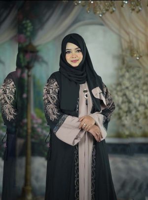 3-পার্ট দুবাই চেরি কাপড়ের বোরকা সেট