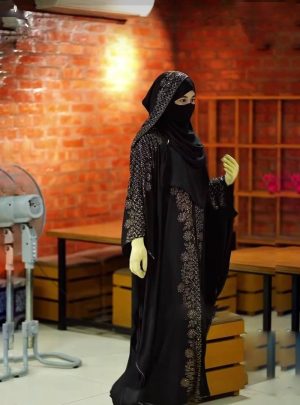 💥 প্রিমিয়াম দুবাই চেরি কাপড় পার্শিয়ালি 3 পার্ট, রাজকীয় আবায়া বোরকা